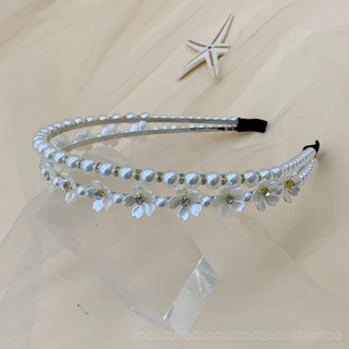 0825FS Dongdaemun Double Layer Pearl Headband South Korea Fairy Temperamental Diamond Flower Headband High Sense Bride Sweet Hair Accessories GHSJ