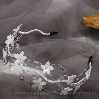 0825FS European and American Handmade Flower Headband Korean Style Fairy Retro Banquet Headband Hair Accessory French Internet Celebrity Hair Accessories Crystal Headband ERZH