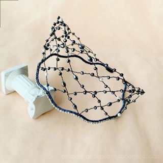 0825FS Cross-Border Handmade Beaded Headband Ins Korean Weaving Mesh Crystal Headband High-End Special-Interest Design Bridal Hair Accessories 0UMI