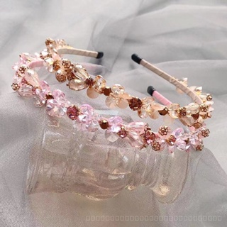 0825FS Korean Style Heavy Industry Full Diamond Headband Pure Crystal Flowers Handmade Beaded Headband Mori Style Court Wind Pressure Hair Fairy Hairband 3W0M