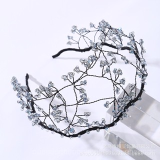 0825FS New Crystal String Beads Hairband Exquisite Fashion Woven Mesh Bridal Headband High-End Elegant All-Match Wedding Hair Accessories H5QN