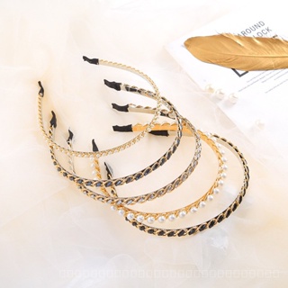 0825FS European and American Internet Hot Chanel Style Chain Baroque Palace Style Pearl Flower Crystal Headband Sweet Retro Headband Fairy WRKR