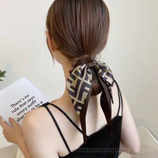 0825FS New Elegant Graceful Letter Bow Double-Layer Ribbon Large Intestine Hair Ring Korean Style Light Luxury Boutique Hair Ring RXTE