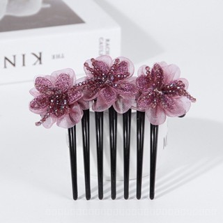 0825FS Korean Hair Comb Hair Clip Headdress Non-Slip Bangs Comb Cropped Hair Clip Hair Comb All-Match Fashion Crystal Headband for Women LESY