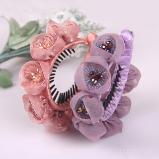 0825FS Bun Hair Band Headdress Korean Hair Chic Mom Elegant Graceful Flower Barrettes Female Back Head Head Clip HZ5L