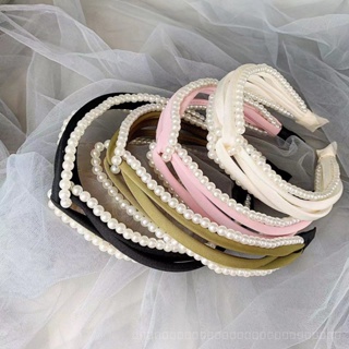 0825FS Korean Simple Pearl Headband Summer Fabric Wrapped Multi-Strand Thin Headband French High-End All-Match Fairy Online Sensation Hair Accessories 0GKL