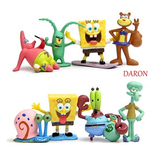 Daron โมเดลฟิกเกอร์ PVC รูปการ์ตูนปู สพันจ์บ็อบ สําหรับตกแต่งโต๊ะ 8 ชิ้น ต่อชุด