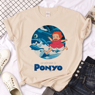 เสื้อยืด พิมพ์ลาย Ponyo สไตล์ฮาราจูกุ สําหรับผู้หญิง