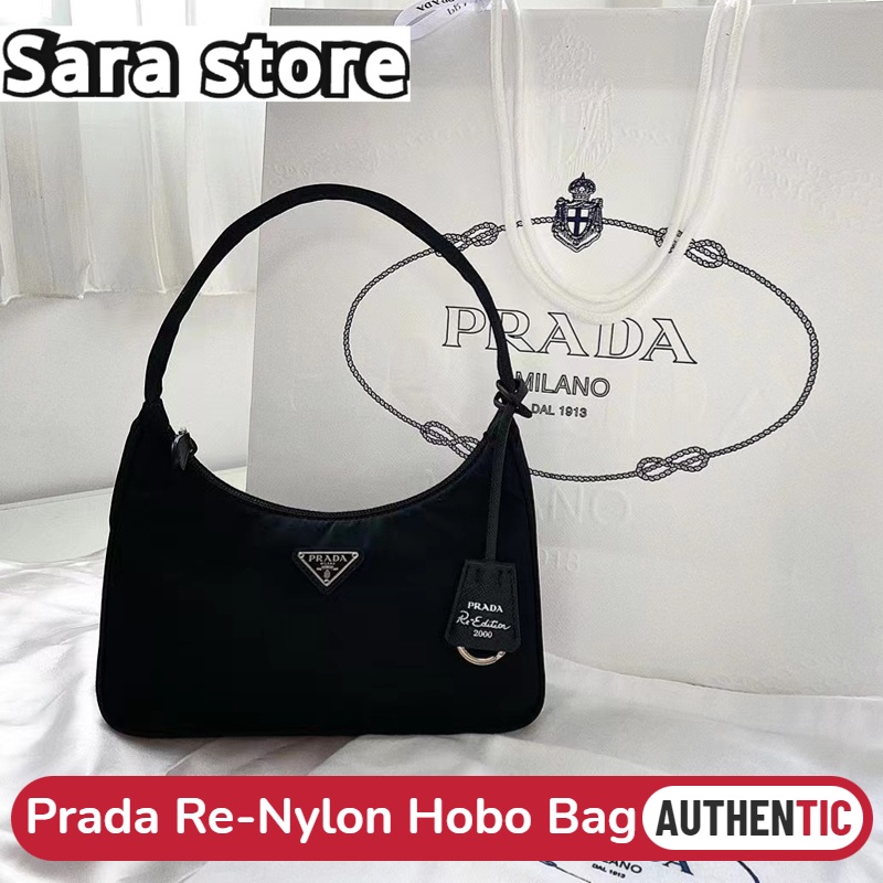 ปราด้า Prada Re-Edition 2000 &amp; 2005 Re-Nylon Mini Bag Hobo bag กระเป๋าสะพายไนลอนผู้หญิง กระเป๋ากุ๊ย