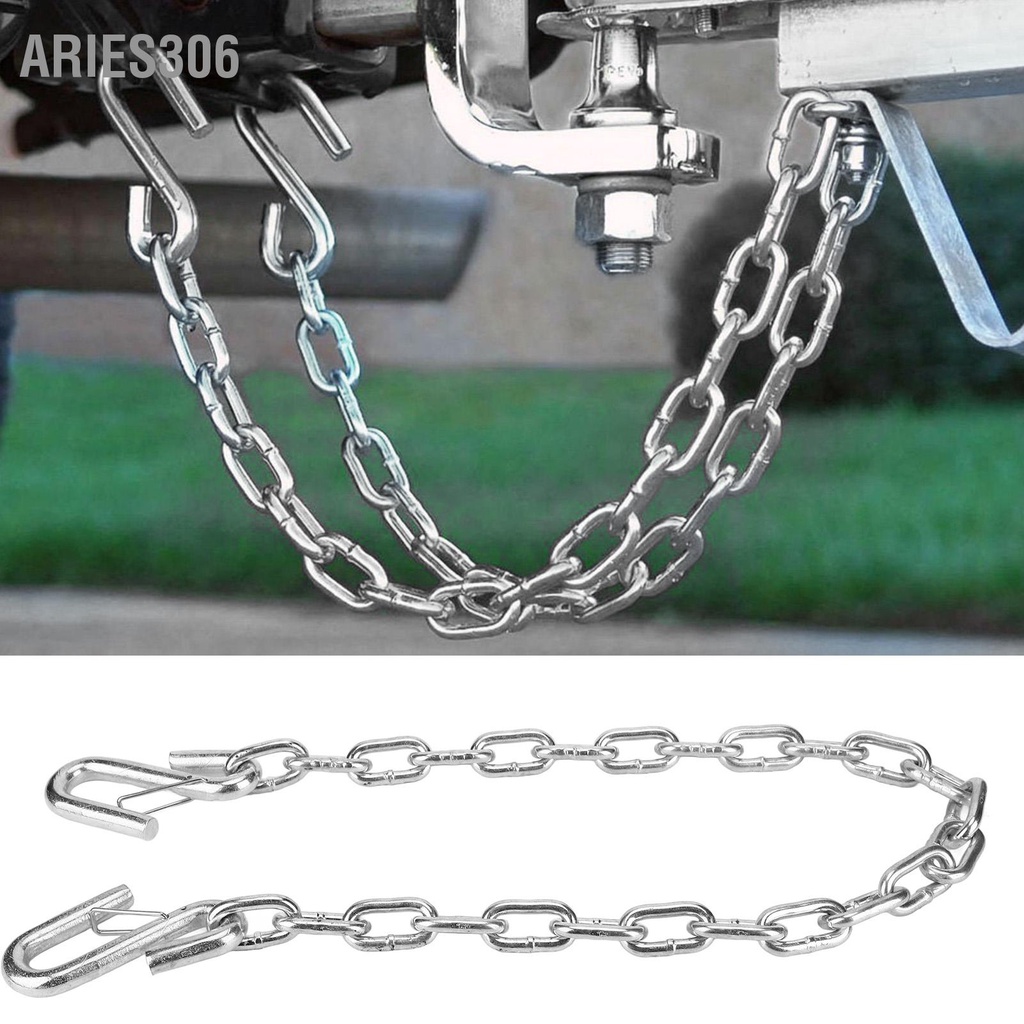 Aries306 ห่วงโซ่ความปลอดภัยของรถพ่วง 3500 ปอนด์ลากจูงเชือกลวดพร้อมตะขอคลิปสปริงคู่สำหรับรถพ่วง RV