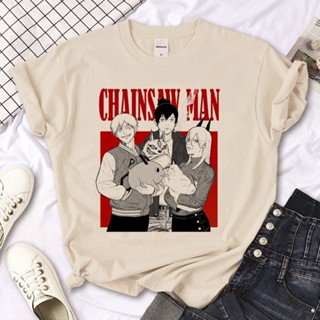 เสื้อยืด พิมพ์ลายกราฟฟิค Chainsaw Man แฟชั่นฤดูร้อน สไตล์สตรีท สําหรับผู้ชาย และผู้หญิง