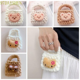 Daishen1 Kt กระเป๋าใส่หูฟัง ผ้ากํามะหยี่ขนนิ่ม ลายการ์ตูนหมี แมว