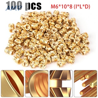 ⚡NEW 8⚡Nut 100PCS Brass Internal Thread M6*10*8 For Injection Molding PCB PLA