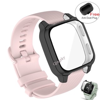 สายนาฬิกาสมาร์ทวอทช์ สําหรับ Garmin Venu Sq 2 สาย SmartWatch ซิลิโคน Sq Band Sq 2 Music เคสป้องกันหน้าจอ Venu Sq Music พร้อมปลั๊กกันฝุ่นฟรี