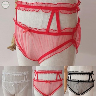 GORGEOUS~Stylish Mens Sissy Mesh Lace Briefs Thongs SeeThrough Underwear Red/Black/White