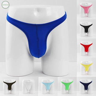 GORGEOUS~Breathable Transparent Ice Silk Male Thong Underwear Sexy G String Bikini Briefs
