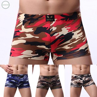 GORGEOUS~Mens Soft Low Rise Camouflage Sexy Boxer Briefs Breathable Stretch Shorts Trunk