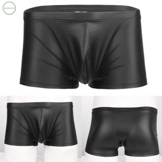 GORGEOUS~Mens Sexy Clubwear Matte Faux Leather Wet Look Underwear Boxer Brief Shorts