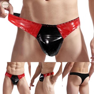 GORGEOUS~Men Enhance Pouch Thong Bikini G-String Faux Leather Posing Underwear T-back