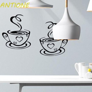 Antione สติกเกอร์แฟชั่น ลายถ้วยกาแฟ สวยงาม สําหรับตกแต่งผนัง ผับ ห้องครัว ร้านอาหาร