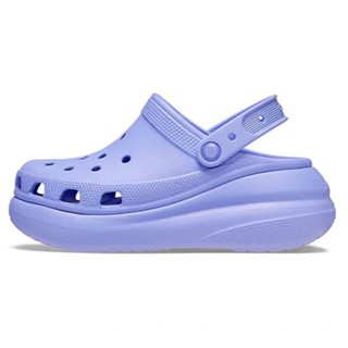 Crocs ใหม่ รองเท้าชายหาด รองเท้าแพลตฟอร์ม ลําลอง สีขาว สีดํา สําหรับผู้หญิง 207521