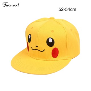 Twowood หมวกเบสบอล ลายการ์ตูน Pokemon Pikachu น่ารัก สําหรับเด็ก และผู้ใหญ่