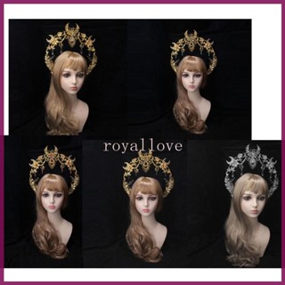 Royal ที่คาดผมมงกุฎคริสตัล สไตล์บาร็อควินเทจ DIY