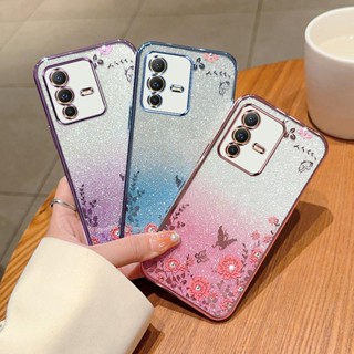 เคส Vivo V23 5G เคสโทรศัพท์มือถือ ลายดอกไม้ ผีเสื้อ -HY