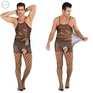 GORGEOUS~Sexy Men Fishnet Pantyhose Clubwear Full Body Stockings Sissy Bodysuit Lingerie