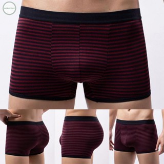 GORGEOUS~Mens Boxer Briefs Underwear Bulge Pouch Low Waist Soft Shorts Lingerie Wine Red