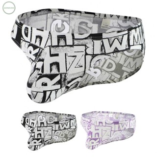 GORGEOUS~Men T-back Briefs Underwear Printed Thong Panties Sexy Pouch Low Waist Lingerie