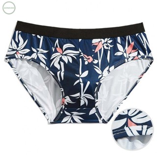 GORGEOUS~Men Ice Silk Underwear Briefs Breath Underwear Printed Shorts Panties Lingerie