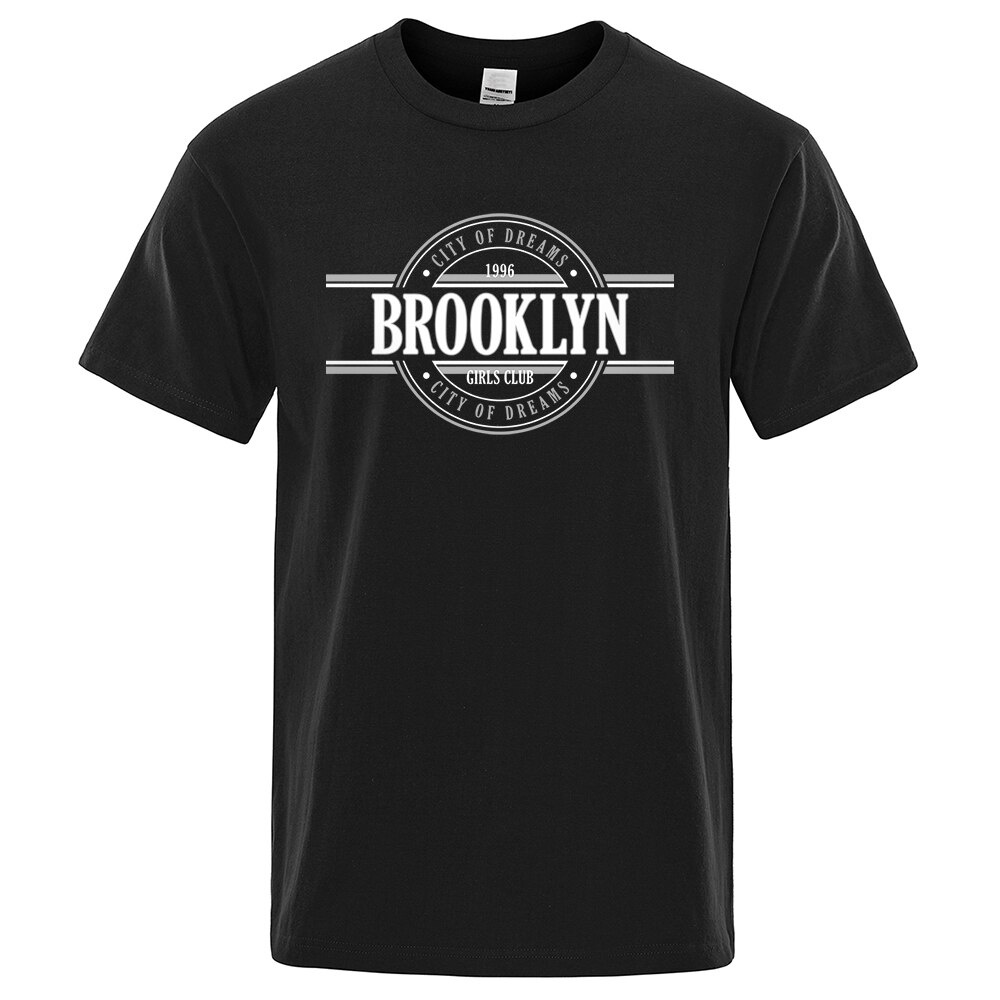 Jemssky City Of Dreams 1996 Brooklyn Girls Club Men เสื้อยืดแฟชั่นหลวมเสื้อยืดผ้าฝ้าย 100% Hip Hop S