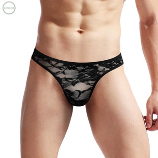 GORGEOUS~Mens Sissy Pouch Panties Lace Floral Thongs G-String Bikini Briefs Underwear