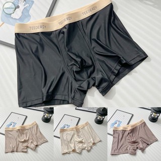 GORGEOUS~Mens Mid-rise Ice Silk Boxer Briefs Underpants Trunks Pouch Underwear Shorts