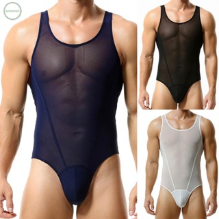 GORGEOUS~Mens Sexy Bodysuit Thong Leotards Tank Tops Gym Singlet Muscle Vest Underwear