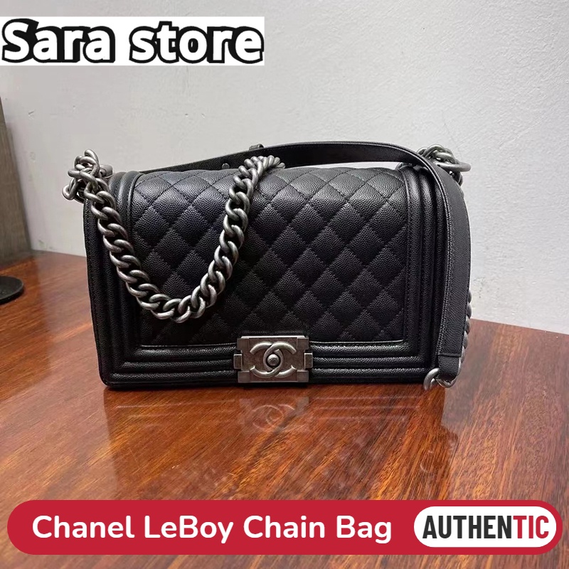ชาแนล Chanel Leboy สุภาพสตรี/ กระเป๋าสะพายไหล่ /Caviar &amp; sheepskin