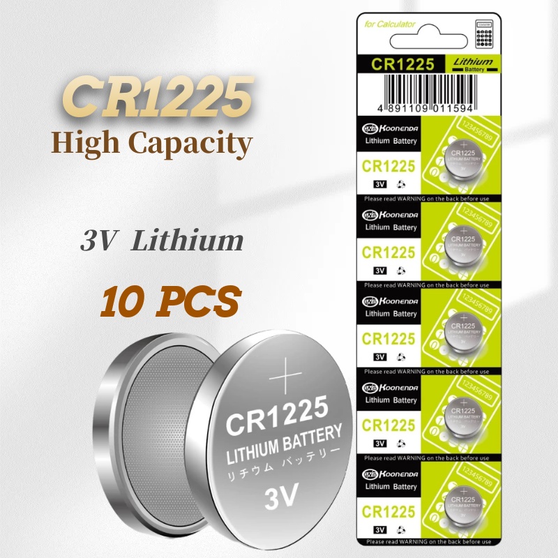 10PCS  CR1225  DL1225  ER1225GP  3V  Lithium Batteries Button Battery for Watch Toys  Car Key Batter