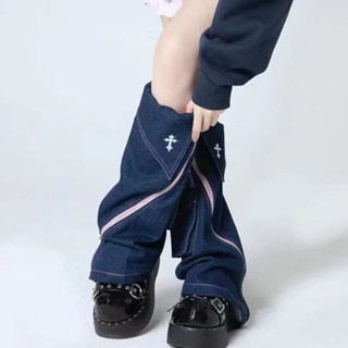 [Jeans Set] F &amp; X ชุดถุงเท้ายีน สไตล์พังก์ ฤดูร้อน สําหรับผู้หญิง Y2K