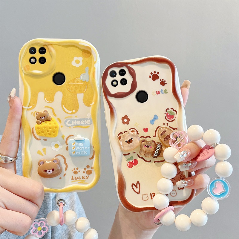เคส redmi 9c/redmi 10a เคสโทรศัพท์มือถือ กันกระแทก ลายการ์ตูนครีม 3D น่ารัก แฟชั่น สําหรับ redmi 9c/redmi 10a
