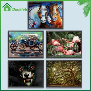 【Doub X ✮】ภาพวาดสีน้ํามัน ตามตัวเลข รูปสัตว์ ขนาด 50x40 ซม. สําหรับตกแต่งผนังบ้าน DIY ✮