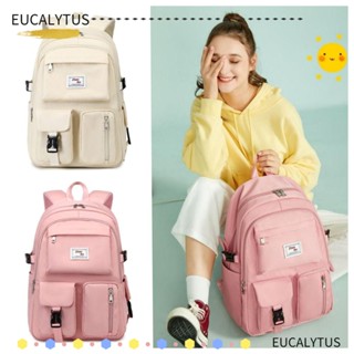 Eutus กระเป๋าเป้สะพายหลัง กระเป๋านักเรียน ขนาดใหญ่ สีพื้น สําหรับวัยรุ่นผู้หญิง