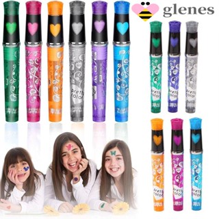 Glenes ปากกาเจลกลิตเตอร์ เป็นมิตรกับสิ่งแวดล้อม ล้างทําความสะอาดได้ 1.0 มม. 6 สี สําหรับตกแต่งผิว DIY 6 ชิ้น