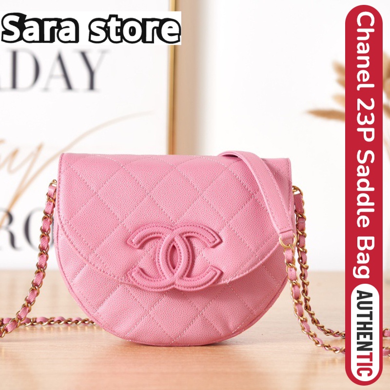 2023 ชาแนล Chanel 23P Saddle Bag Pink สีชมพู ถุงอาน