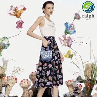 Ralph Gentlewoman กระเป๋าผ้าใบยีนส์ ตัวอักษรขนาดเล็ก กระเป๋าสะพายข้าง ลําลอง ผู้หญิง สุภาพ