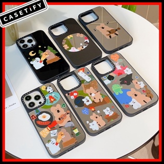 Casetify เคสโทรศัพท์มือถือกระจก ลายหมีพลับ สําหรับ iPhone14ProMax iP13Pro 13 iPhone11 12Promax 13Promax 12 13 14