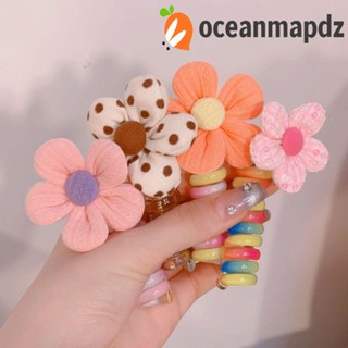 Oceanmapdz ยางรัดผม สายโทรศัพท์ ดอกไม้ หมี หวาน รุ้ง โบ พลาสติก หญิง / เด็ก