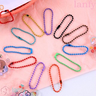 Lanfy สายโซ่ลูกปัด ทรงกลม หลากสี 12 ซม. สําหรับทําเครื่องประดับ DIY