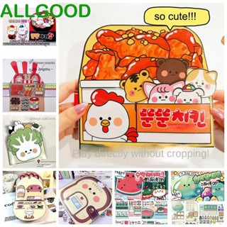 Allgoods สติกเกอร์ ลายเกม หนังสือเงียบ แตงโม วาฟเฟิล เค้ก แฮนด์เมด DIY สําหรับเด็กผู้หญิง