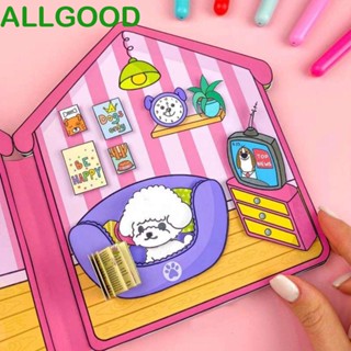 Allgoods หนังสือเกมสติกเกอร์ รูปเป็ดน้อย สีเหลือง ชีส แมว คุกกี้ ขนาดเล็ก DIY ของเล่นสําหรับเด็ก